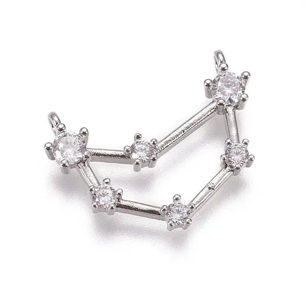 Brass Micro Pave Cubic Zirconia Pendants