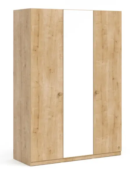 Třídveřová šatní skříň se zrcadlem cody - dub