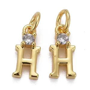 Brass Micro Pave Clear Cubic Zirconia Pendants