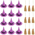 12Pcs Mini Polyester Witch Hats