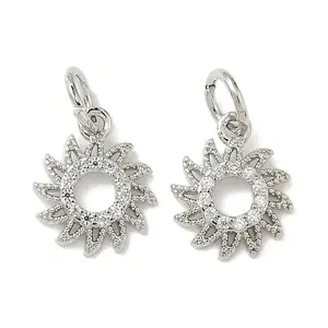 Brass Micro Pave Cubic Zirconia Pendants