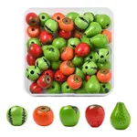 50Pcs 5 Styles Wood Beads