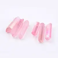 Electroplated Natural Quartz Crystal Graduated Beads Strands