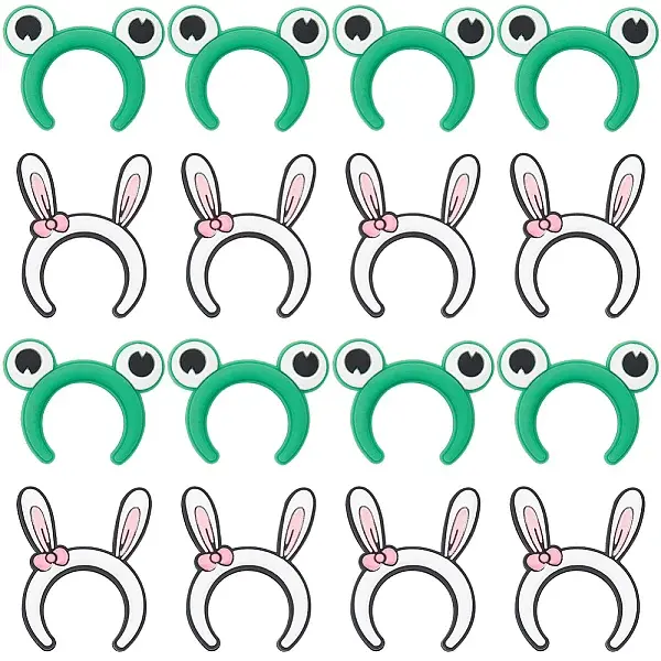 116Pcs 2 Styles Rabbit/Frog Food Grade Silicone Focal Beads