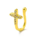 Clear Cubic Zirconia Cross Clip on Nose Rings