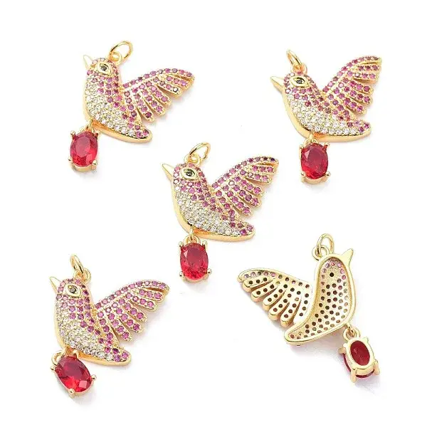 Real 18K Gold Plated Brass Micro Pave Cubic Zirconia Pendants