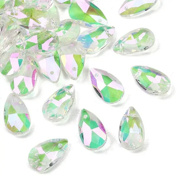 Faceted Teardrop Glass Pendants
