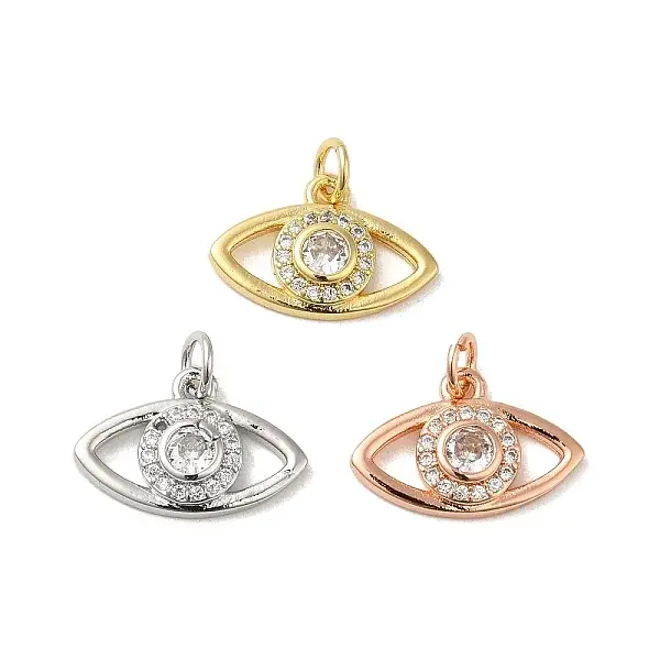 Brass Cubic Zirconia European Dangle Charms