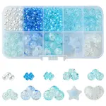 10 Styles Transparent Crackle Acrylic Beads