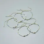Adjustable Natural Pyrite Braided Bead Bracelets