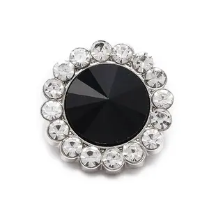 1-Hole Zinc Alloy Rhinestone Shank Buttons