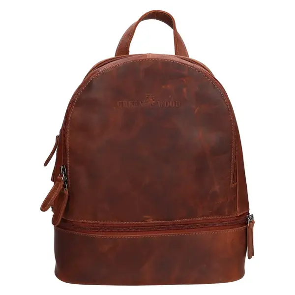 Dámsky kožený batoh Greenwood Makke - hnedá