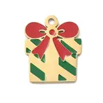 304 Stainless Steel Enamel Christmas Theme Charms