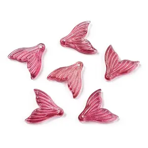 Transparent Spray Painted Glass Pendants