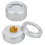 Aluminium Loose Diamond Storage Boxes with Hexagonal Glass Visible Lid