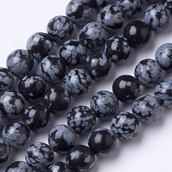 Natural Snowflake Obsidian Beads Strands
