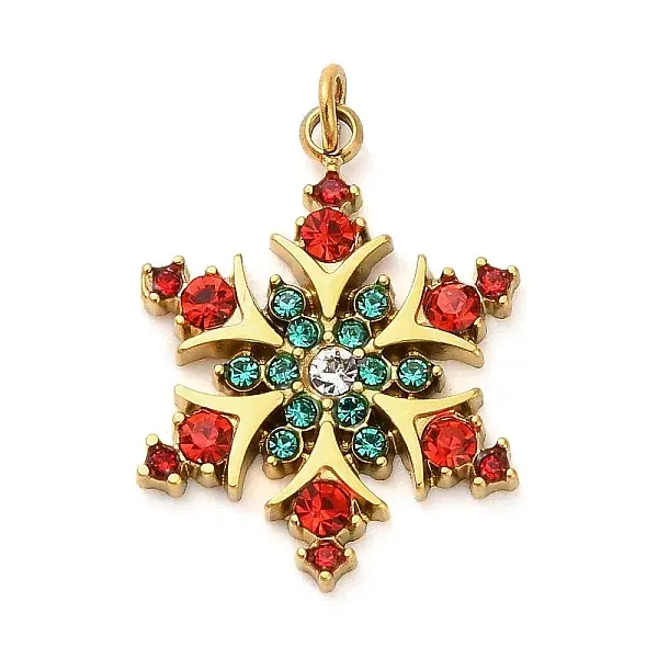 304 Stainless Steel Rhinstone Pendants