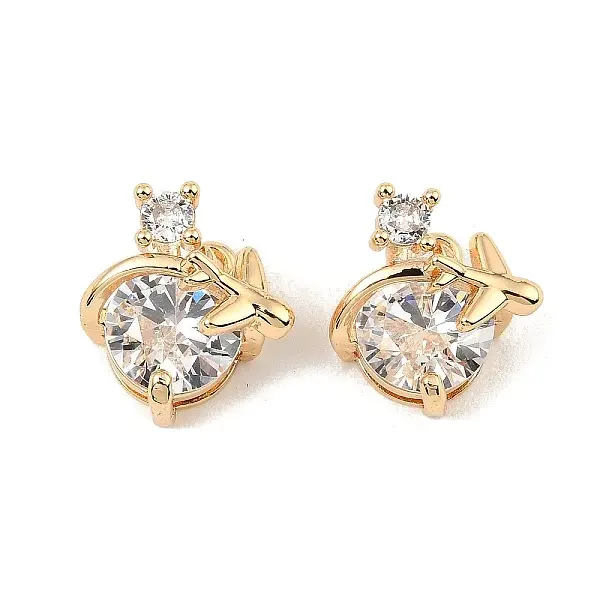 Brass Micro Pave Cubic Zirconia Pendants