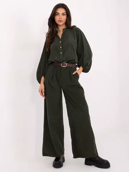 Khaki komplet s kalhotami