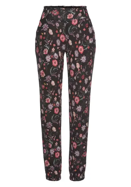 LASCANA Nohavice  béžová / zelená / svetlofialová / ružová / čierna