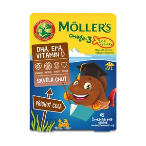 MÖLLER´S Omega 3 želé rybičky Cola 45 kusů