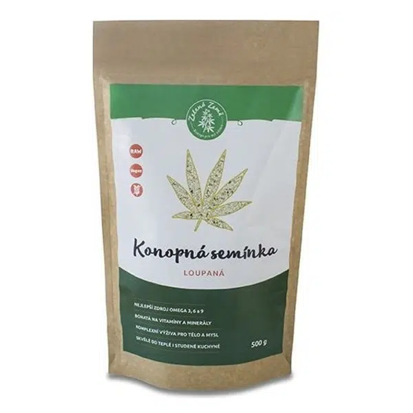 ZELENÁ ZEMĚ Konopné semínko loupané 500 g BIO