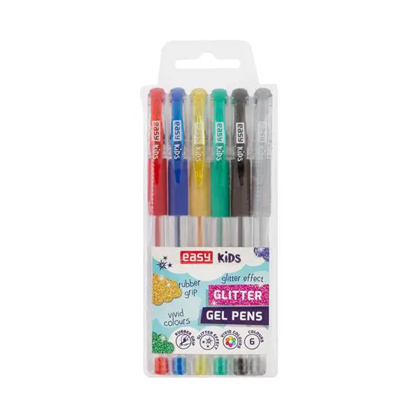 Pero gelové EASY Glitter 6ks