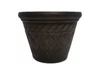 Květináč STREND PRO tmavě hnědý - ratanový efekt 29x23cm