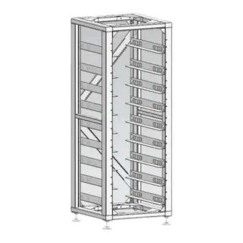 Racková skříň 19" bez dveří a boků pro sestavy DEYE BOS-G, HV, střední, generace 2