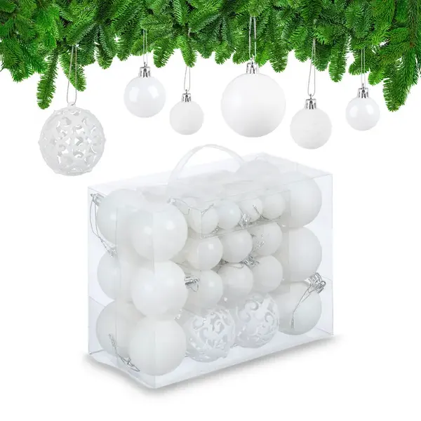 Relaxdays BAŇKY Bílá 50dílný-set polystyren