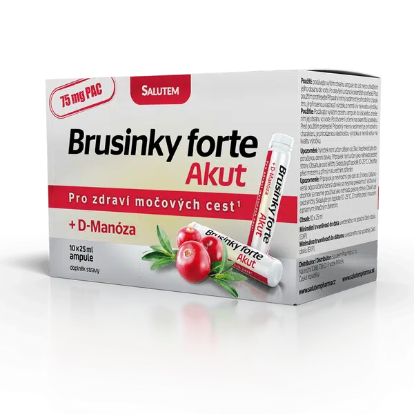 SALUTEM Brusinky forte akut + D-Manóza 10 ampulí