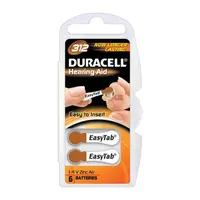 Baterie do naslouchadel Duracell DA312 Easy Tab 6 kusů
