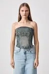 Juicy Couture  top dámský džínový STUD CORSET