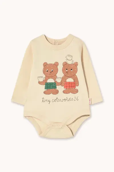 Tinycottons  body kojenecké bavlněné TINY TEA ROOM GRAPHIC BODY