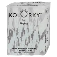 KOLORKY DAY Jednorázové EKO plenky peří XL (12-16 kg) 17 kusů