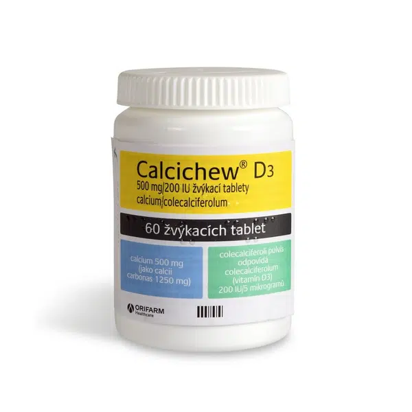 CALCICHEW® D3 500mg/200IU žvýkací tablety 60 kusů