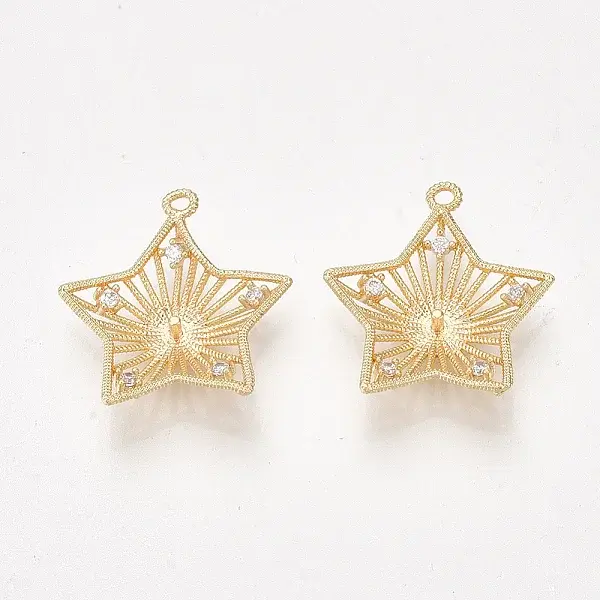 Brass Cubic Zirconia Peg Bails Pendants