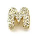 Rack Plating Brass Micro Pave Cubic Zirconia Letter Multi-Strand Links