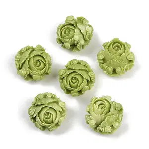 Synthetic Coral Dyed Carved Beads