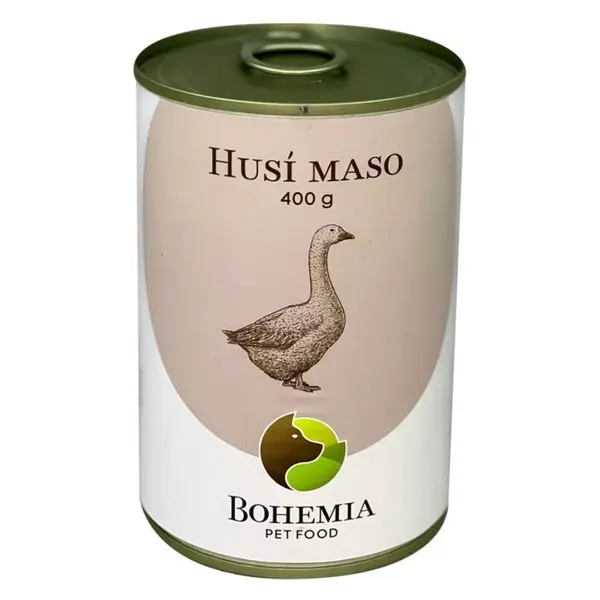 BOHEMIA PET FOOD Konzerva husí maso ve vlastní šťávě pro psy 400 g