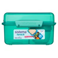 SISTEMA Lunch Krabička 3 komory + kelímek (víčko) zelená 2 l