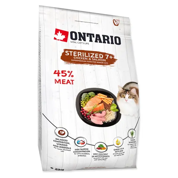 ONTARIO Cat Sterilised 7+ granule pro kočky 2 kg