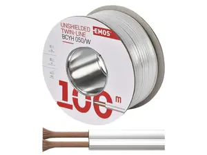 Dvojlinka nestíněná 2x0,50mm2 bílá EMOS S8251 100m