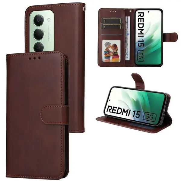 Magnet Case, Xiaomi Redmi 15, hnědý