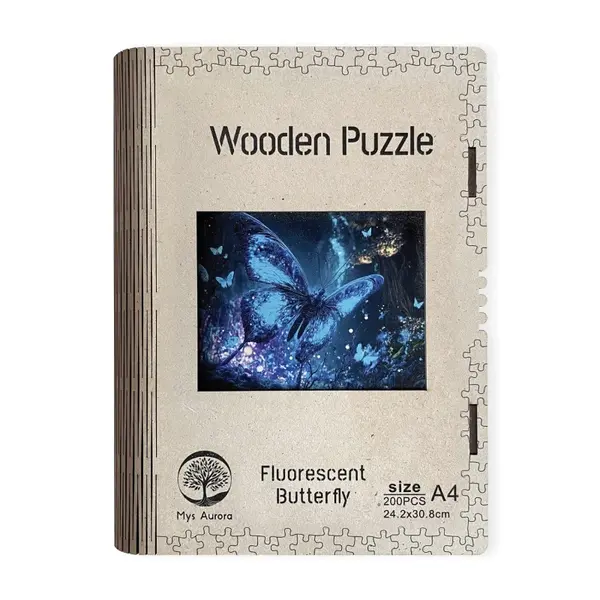 EPEE Wooden puzzle Fluorescent Butterfly A4