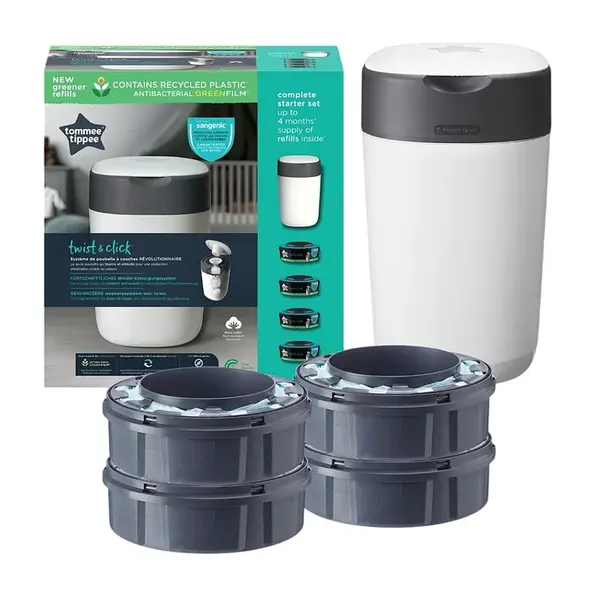 TOMMEE TIPPEE Twist & click koš na pleny a kazety 4 kusy