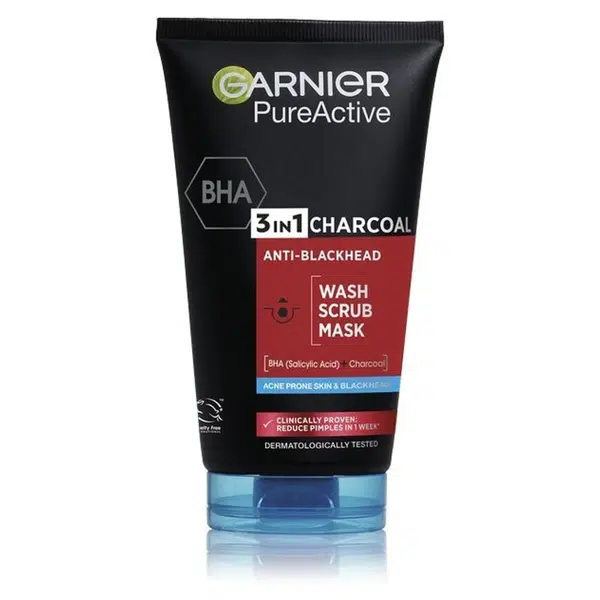 GARNIER Skin Naturals Pure Active 3v1 aktivní uhlí proti černým tečkám 150 ml