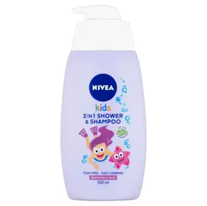 NIVEA Kids Dětský sprchový gel a šampon 2v1 s vůní lesního ovoce 500 ml