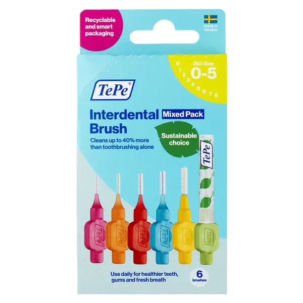 TEPE Original Mezizubní kartáčky startovací sada v krabičce 6 kusů