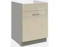 Kuchynská drezová skrinka Karmen 60ZL, 60 cm, šedá/krémová%